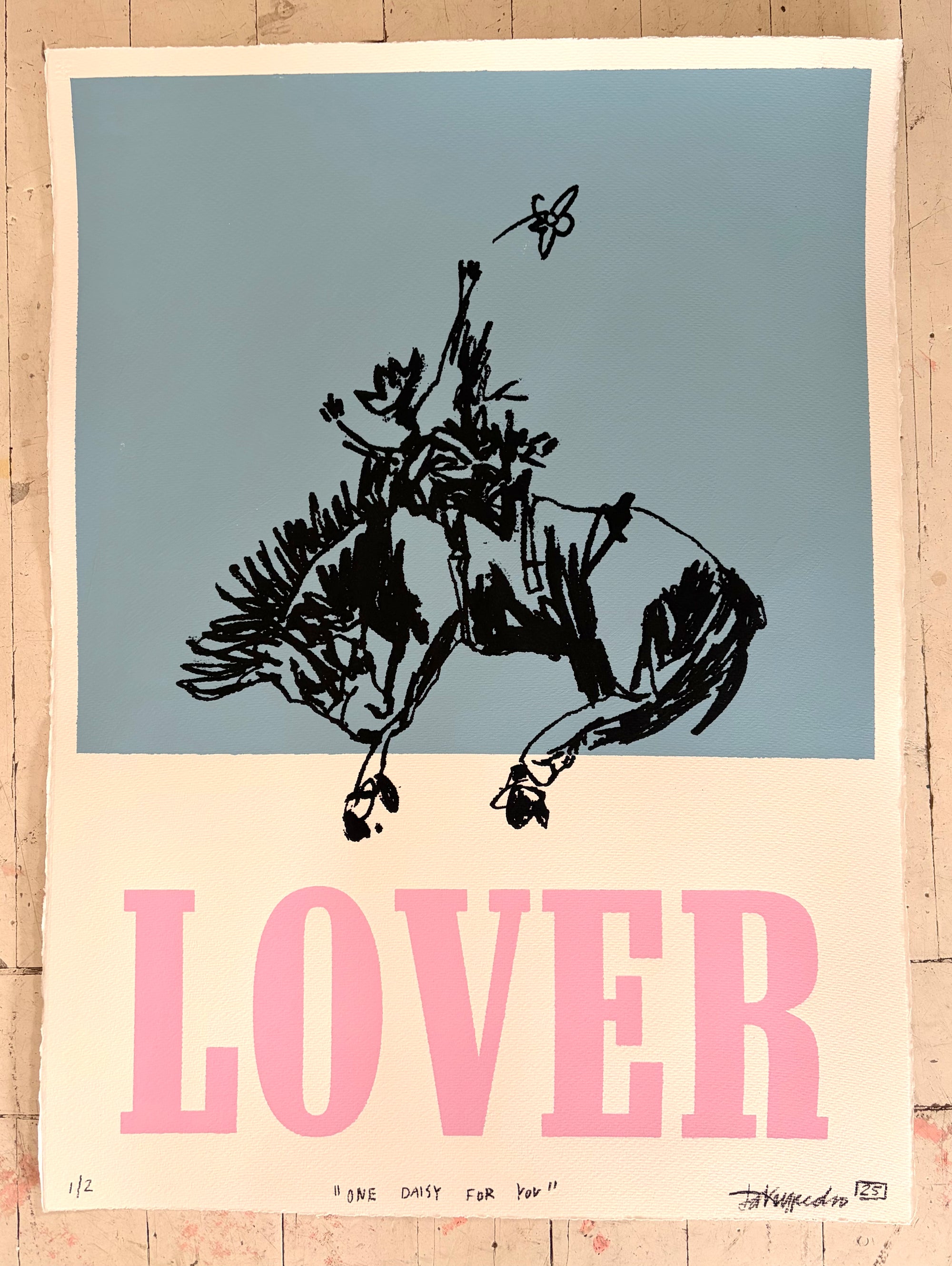 " One daisy for you " Blue